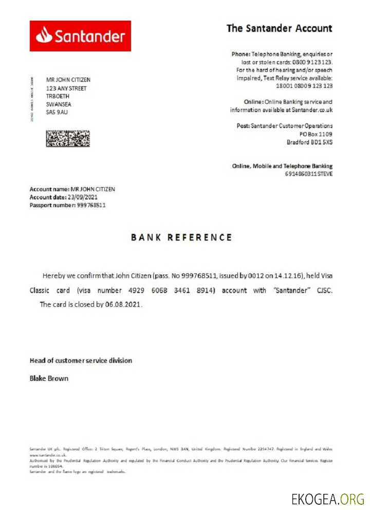 Référence Royaume , Uni , Santander , closure